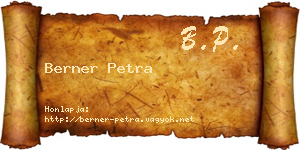 Berner Petra névjegykártya