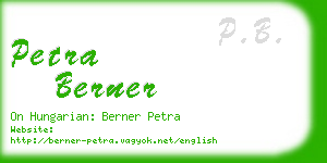 petra berner business card